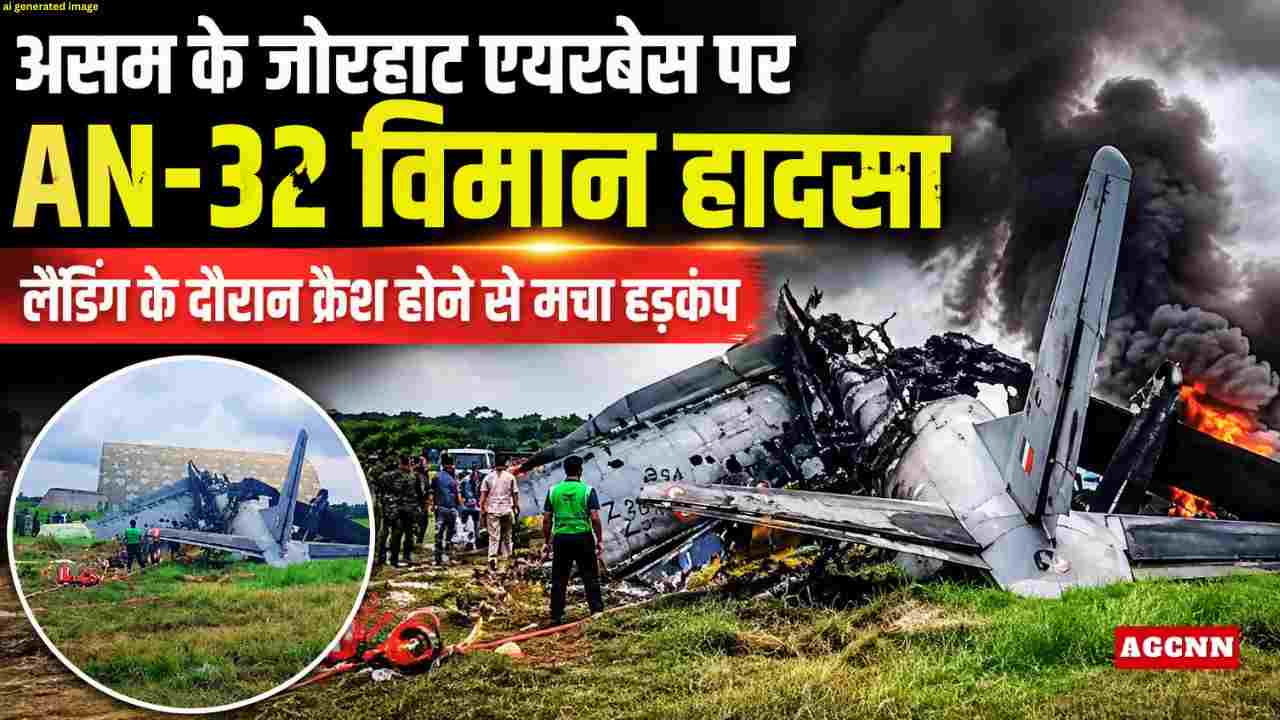 असम के जोरहाट एयरबेस पर AN-32 विमान हादसा, लैंडिंग के दौरान क्रैश होने से मचा हड़कंप