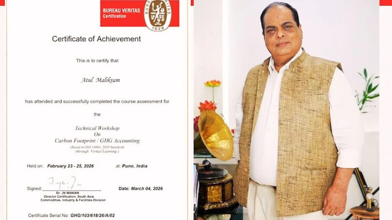 डॉ. अतुल मलिकराम को कार्बन फुटप्रिंट GHG सर्टिफिकेशन, नई उपलब्धि