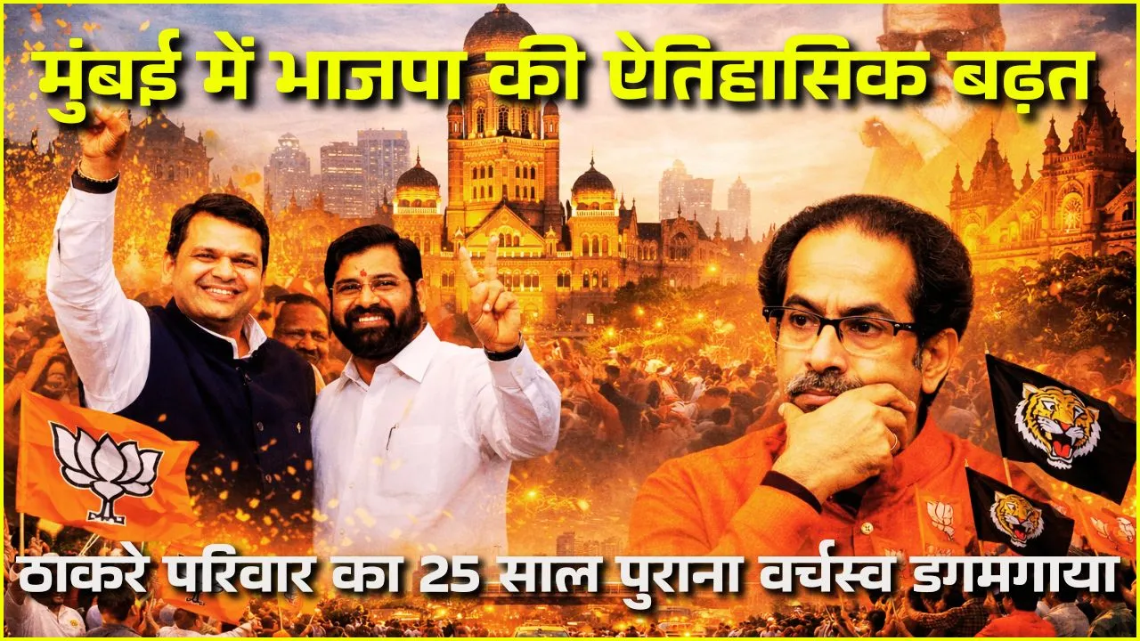 बीएमसी चुनाव 2026: मुंबई में भाजपा की ऐतिहासिक बढ़त, ठाकरे परिवार का 25 साल पुराना वर्चस्व डगमगाया
