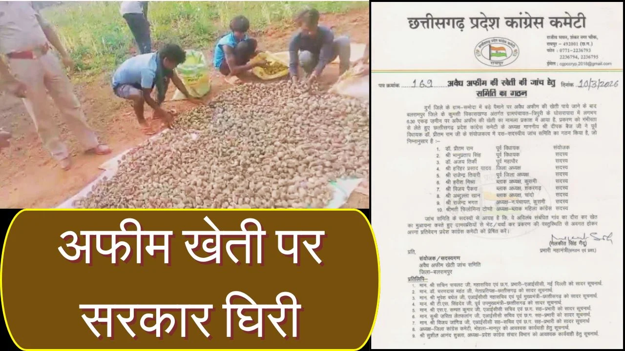 छत्तीसगढ़ में अवैध अफीम खेती पर सियासत तेज