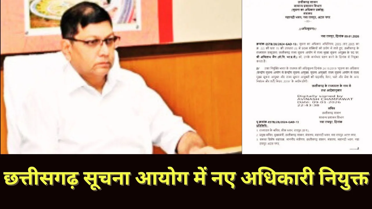 छत्तीसगढ़ में अमिताभ जैन बने मुख्य सूचना आयुक्त, लंबित RTI मामलों में तेजी