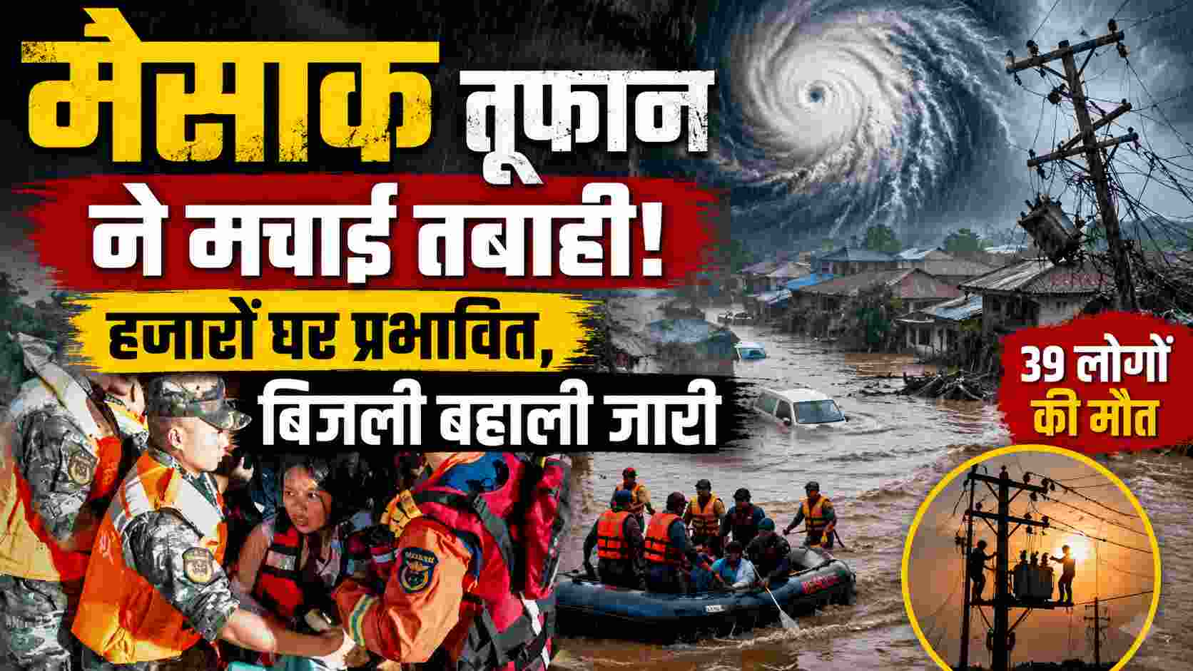 चीन में मेसाक तूफान का कहर: बाढ़ और बांध टूटने से 39 लोगों की मौत, 1.3 लाख लोग सुरक्षित निकाले गए