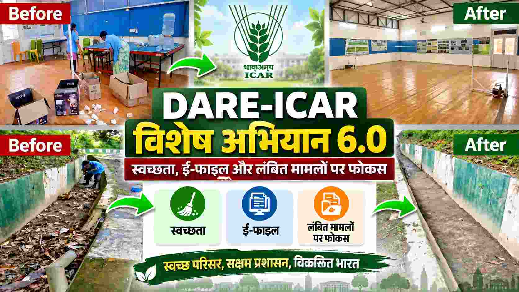 DARE-ICAR विशेष अभियान 6.0: स्वच्छता, ई-फाइल और लंबित मामलों पर फोकस