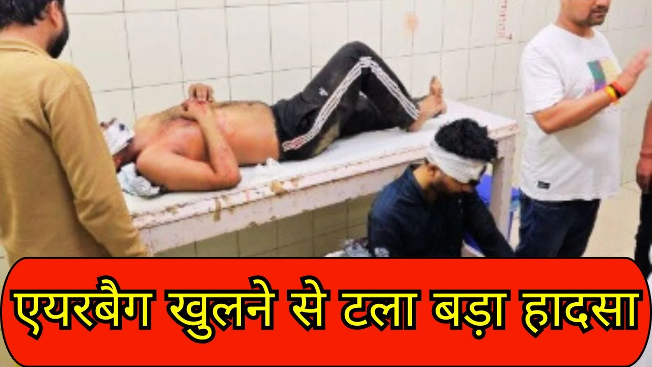 डबरा में तेज रफ्तार कार पलटी