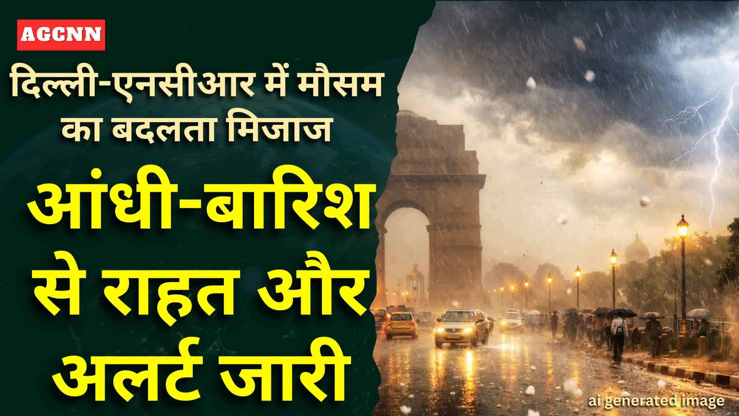 दिल्ली-एनसीआर में मौसम का बदलता मिजाज: आंधी-बारिश से राहत और अलर्ट जारी