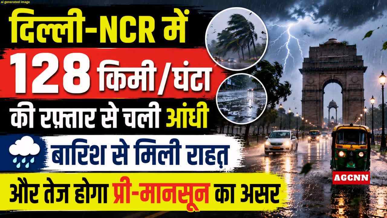 दिल्ली-NCR में 128 किमी/घंटा की रफ्तार से चली आंधी, बारिश से मिली राहत, और तेज होगा प्री-मानसून का असर