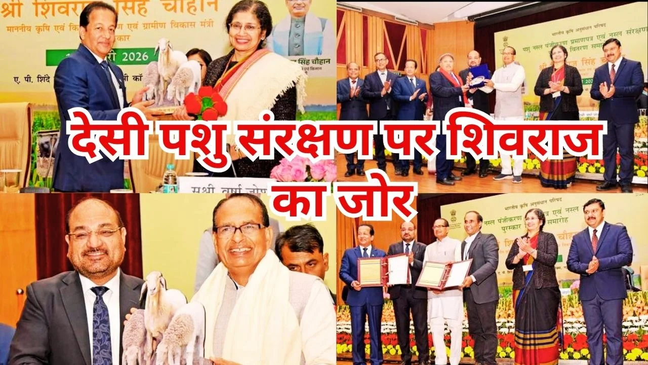 शिवराज सिंह चौहान ने देसी पशु नस्ल संरक्षण और पुरस्कार समारोह में किया सम्मान