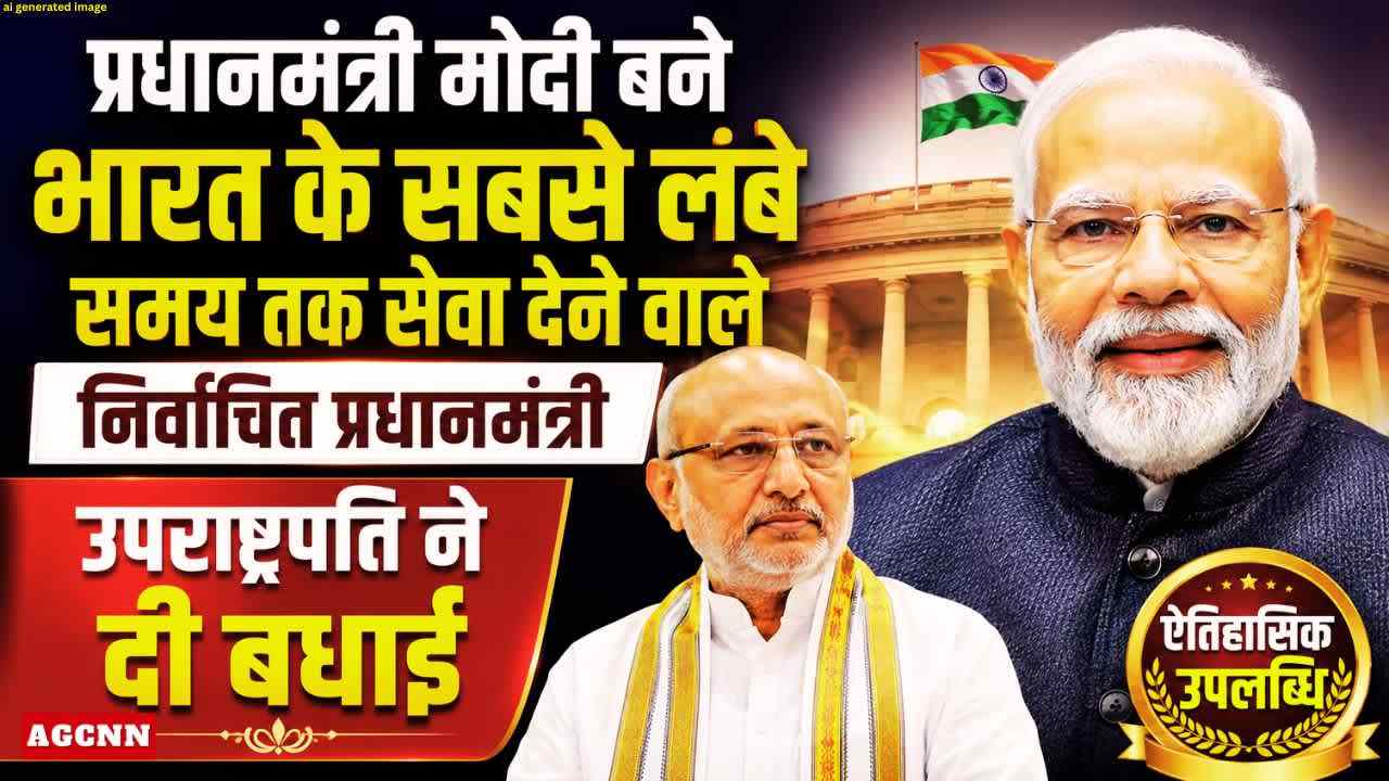 प्रधानमंत्री मोदी बने भारत के सबसे लंबे समय तक सेवा देने वाले निर्वाचित प्रधानमंत्री, उपराष्ट्रपति ने दी बधाई