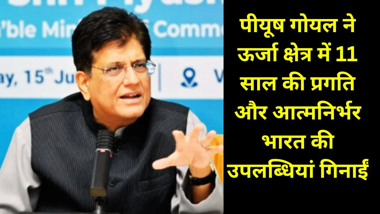 पीयूष गोयल ने गिनाईं ऊर्जा क्षेत्र की 11 साल की उपलब्धियां, आत्मनिर्भर भारत को मिली नई शक्ति