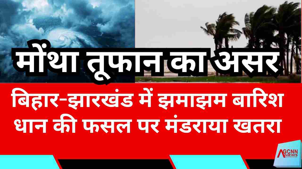 मोंथा तूफान का असर: बिहार-झारखंड में झमाझम बारिश, धान की फसल पर मंडराया खतरा