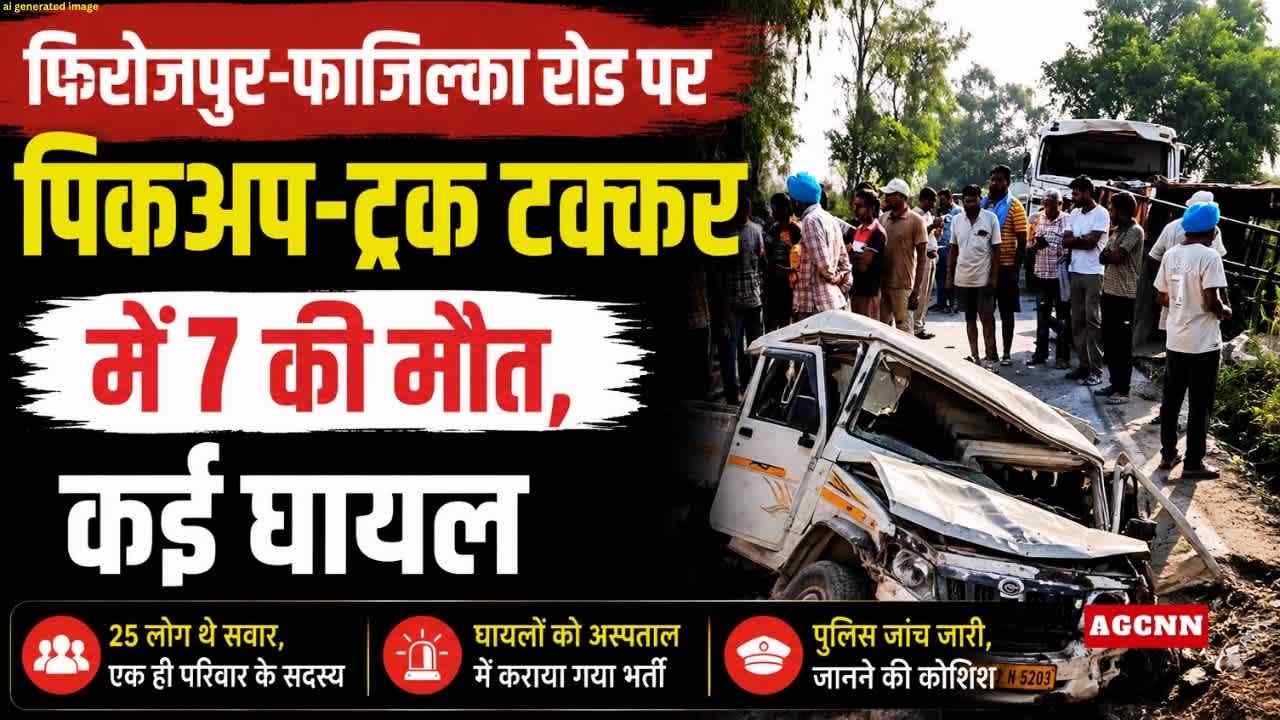 Ferozepur Accident: फिरोजपुर-फाजिल्का रोड पर पिकअप-ट्रक टक्कर में 7 की मौत, कई घायल