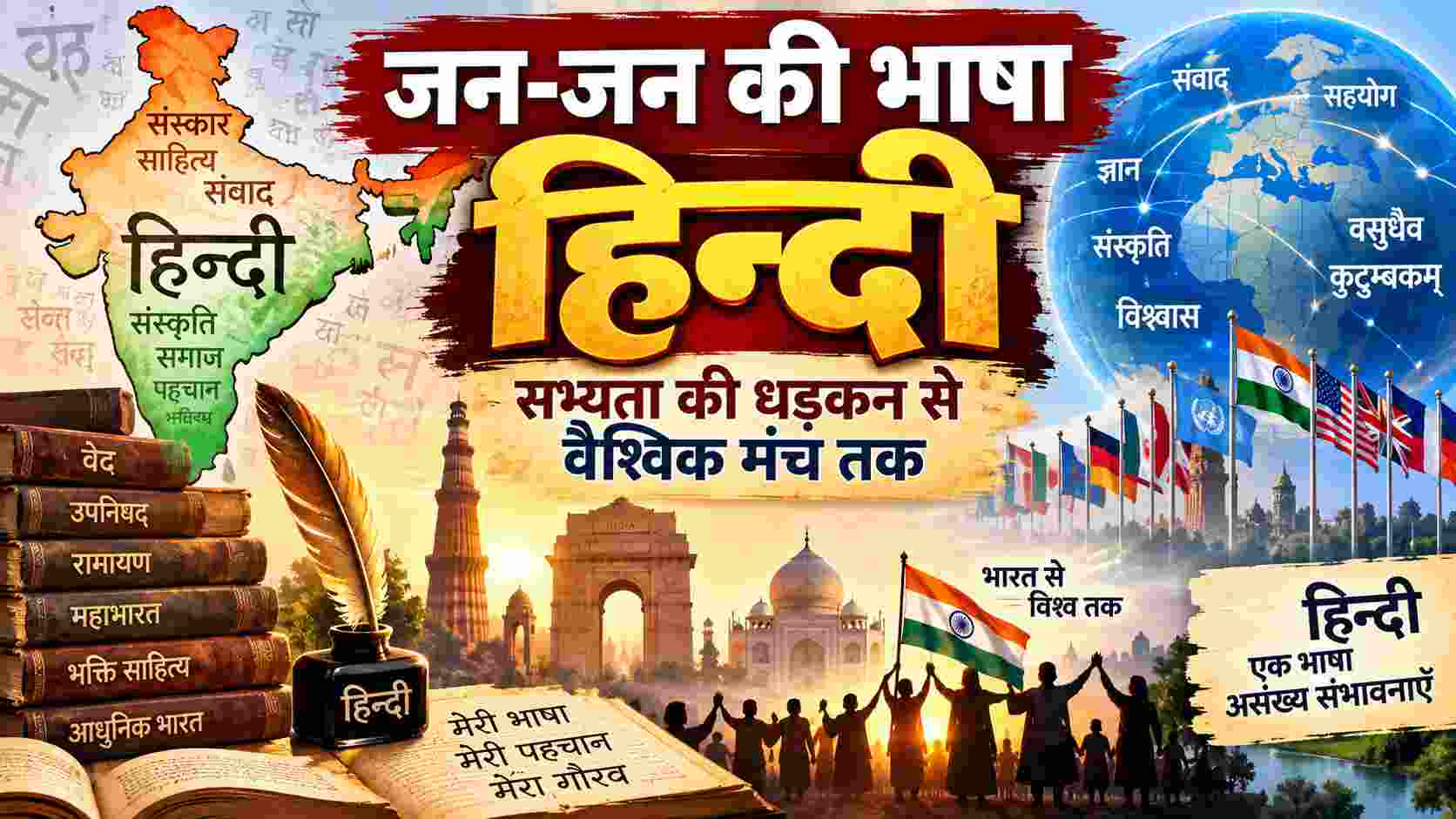 Hindi Diwas | जन-जन की भाषा हिन्दी: सभ्यता की धड़कन से वैश्विक मंच तक