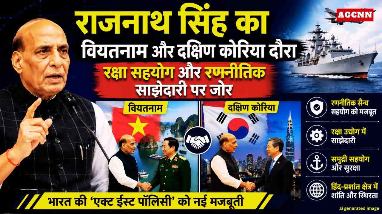 राजनाथ सिंह का वियतनाम और दक्षिण कोरिया दौरा: रक्षा सहयोग और रणनीतिक साझेदारी पर जोर