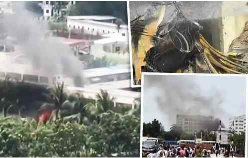 ढाका में बांग्लादेश वायुसेना का F-7 ट्रेनर विमान क्रैश, एक की मौत, कई घायल 