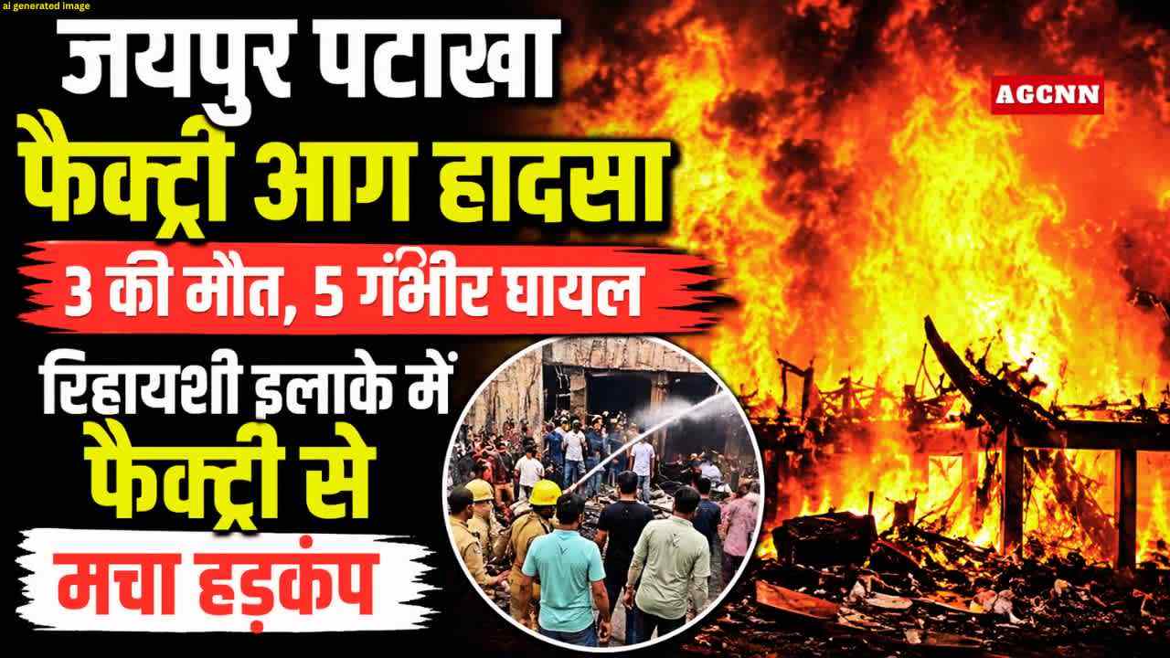 जयपुर पटाखा फैक्ट्री आग हादसा: 3 की मौत, 5 गंभीर घायल, रिहायशी इलाके में फैक्ट्री से मचा हड़कंप