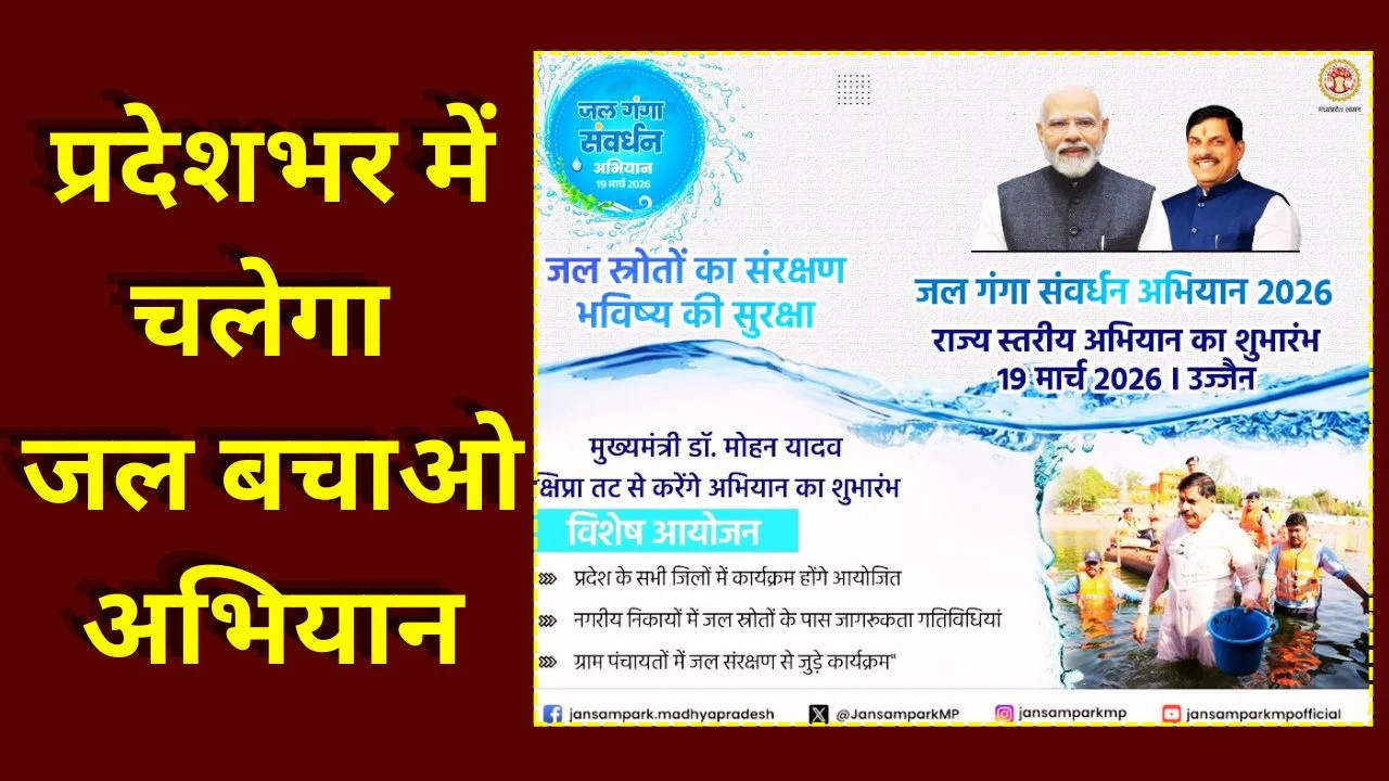 उज्जैन से जल गंगा संवर्धन अभियान शुरू, सीएम मोहन यादव करेंगे शुभारंभ