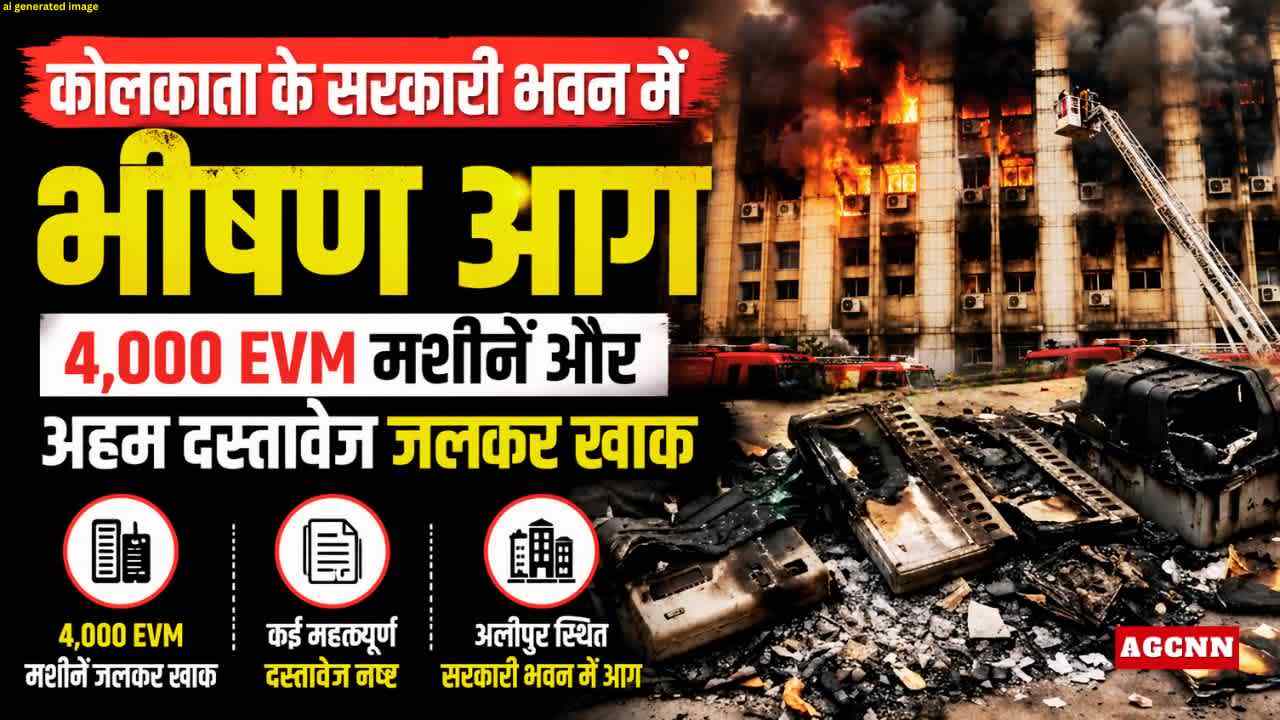 कोलकाता के सरकारी भवन में भीषण आग, 4,000 EVM मशीनें और अहम दस्तावेज जलकर खाक