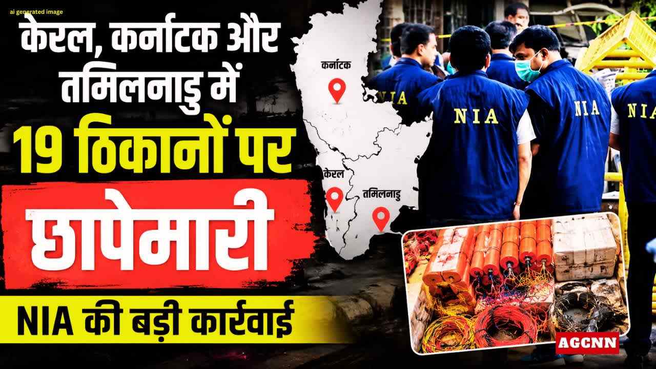 NIA की बड़ी कार्रवाई: केरल, कर्नाटक और तमिलनाडु में 19 ठिकानों पर छापेमारी
