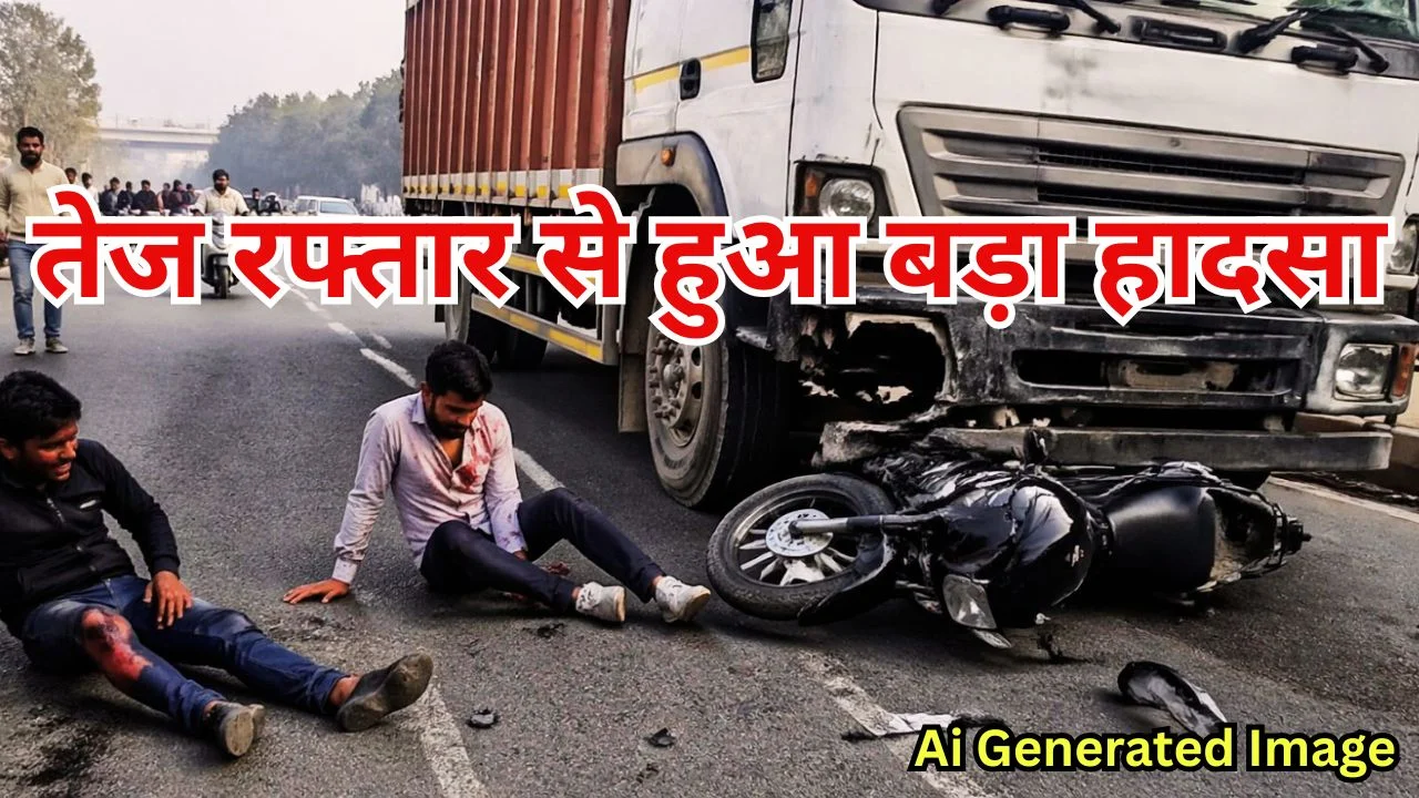 नरेला ट्रक हादसा, बाइक सवार दो युवक घायल, ड्राइवर गिरफ्तार