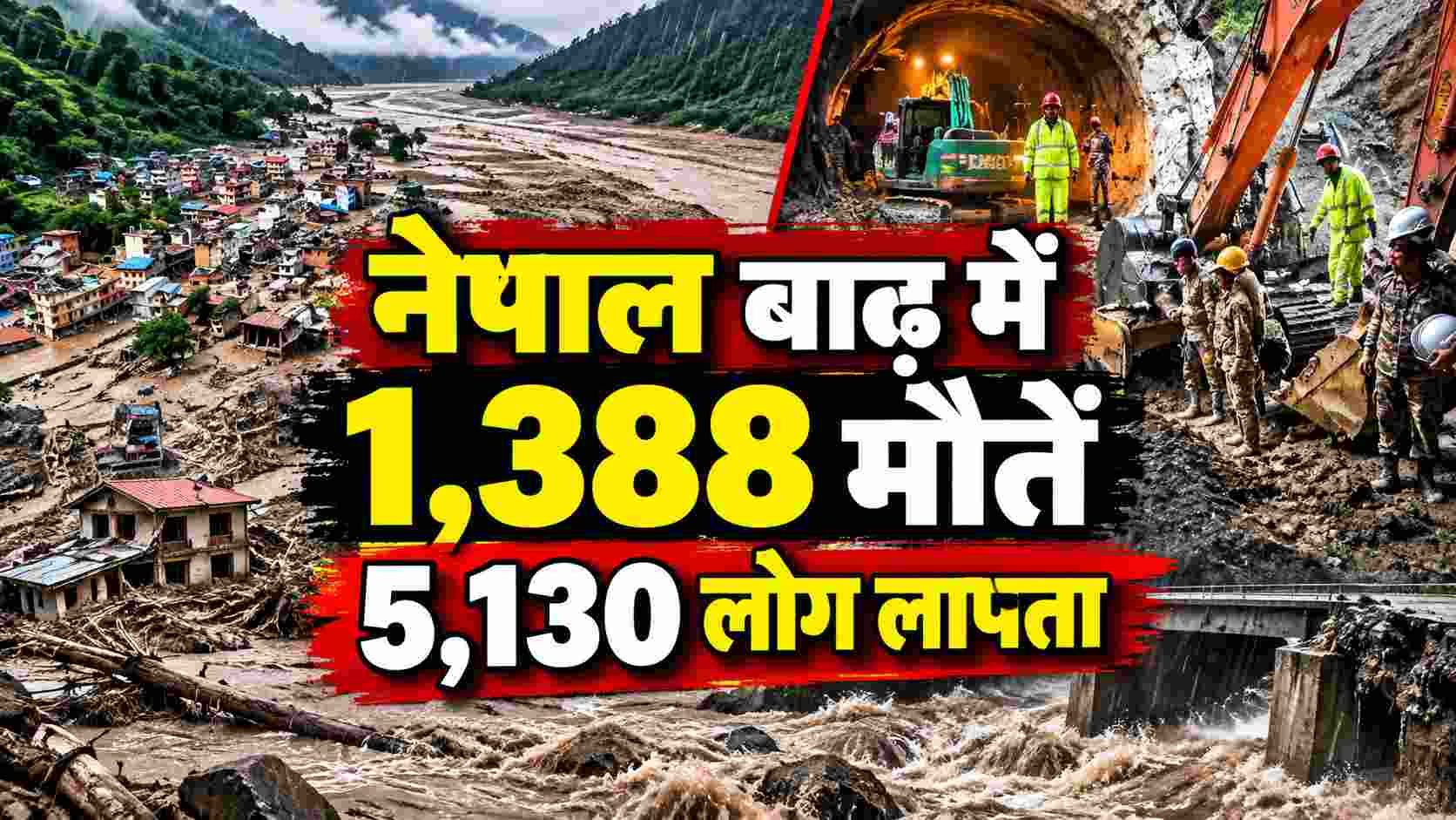 Nepal Flood: नेपाल बाढ़ में मृतकों की संख्या 1,388 पहुंची, 5,130 लोग लापता