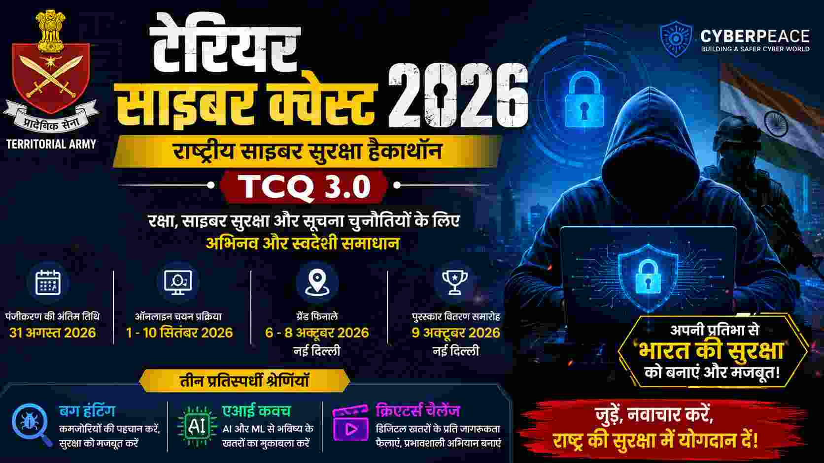 टेरियर साइबर क्वेस्ट 2026: राष्ट्रीय साइबर सुरक्षा हैकाथॉन | TCQ 3.0