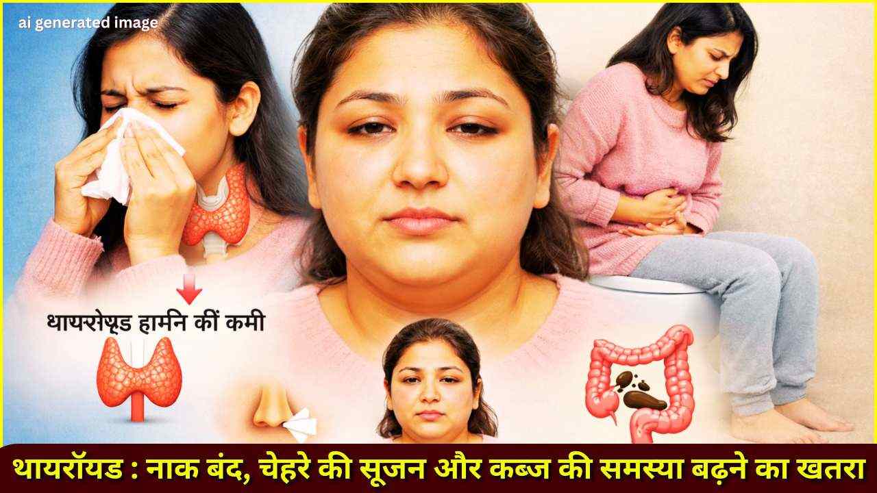 थायरॉयड हार्मोन की कमी से नाक बंद, चेहरे की सूजन और कब्ज की समस्या बढ़ने का खतरा