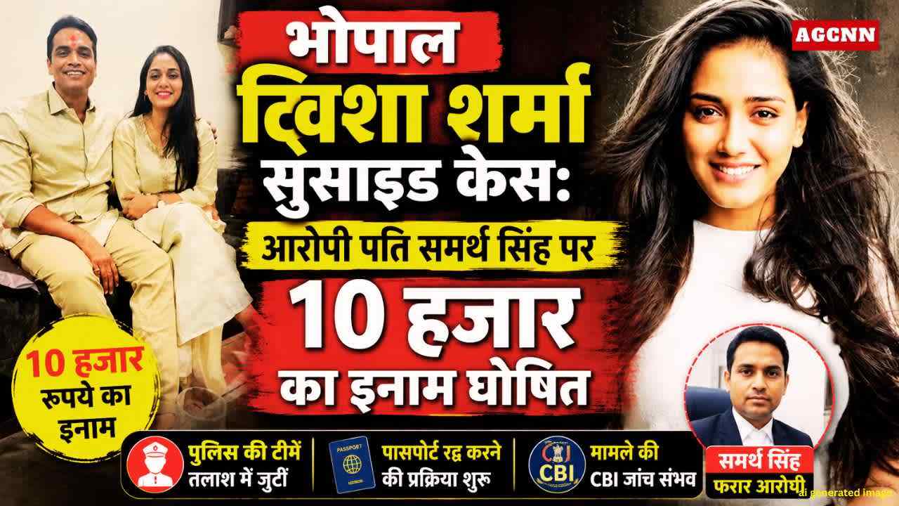 भोपाल ट्विशा शर्मा सुसाइड केस: आरोपी पति समर्थ सिंह पर 10 हजार का इनाम घोषित