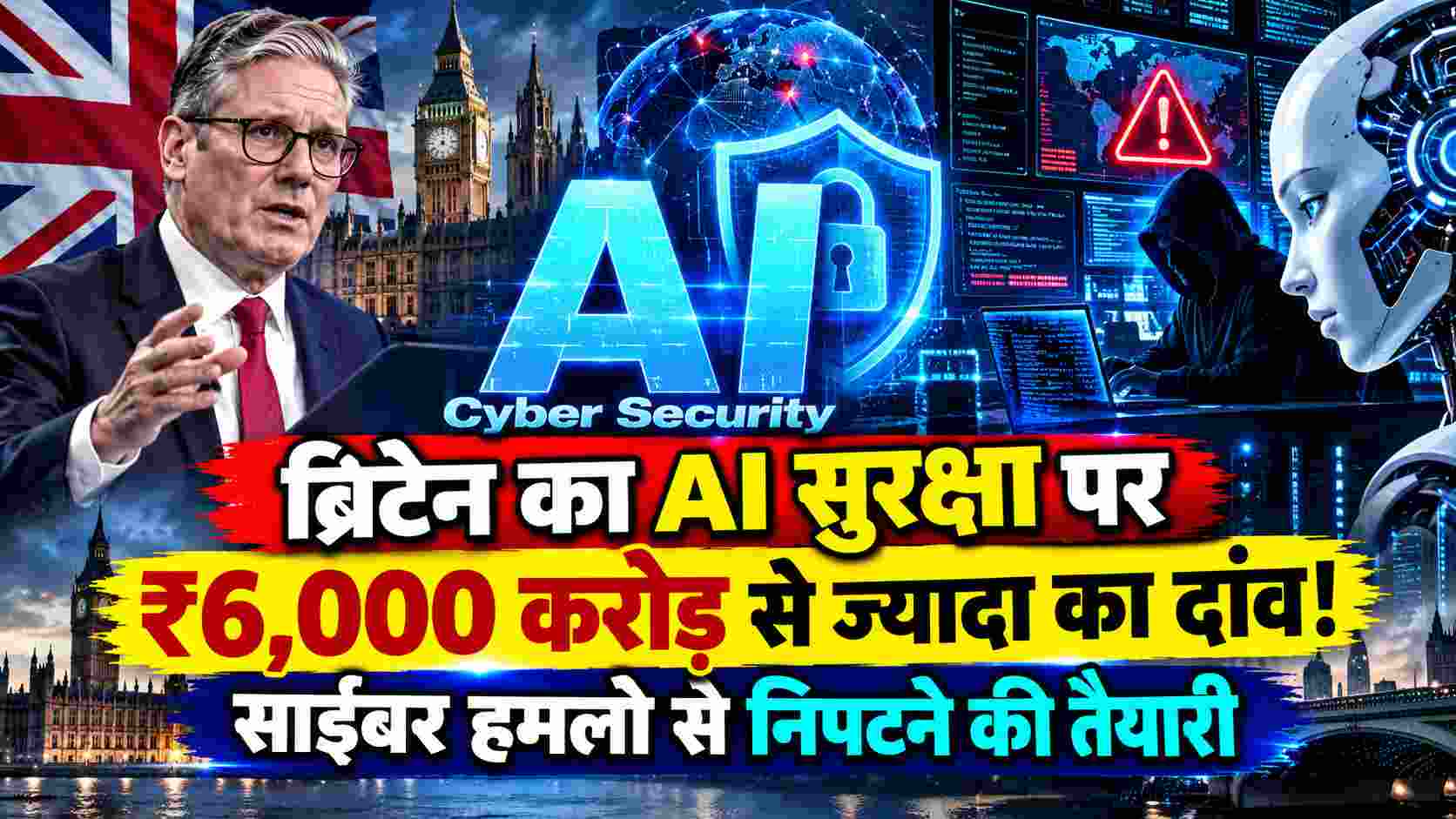 ब्रिटेन का AI सुरक्षा पर ₹6,000 करोड़ से ज्यादा का दांव! जैविक खतरों और साइबर हमलों से निपटने की तैयारी