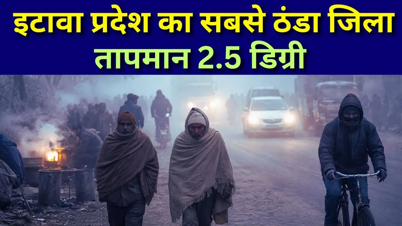 उत्तर प्रदेश में भीषण ठंड का कहर: इटावा मनाली से भी ज्यादा ठंडा, जनजीवन प्रभावित