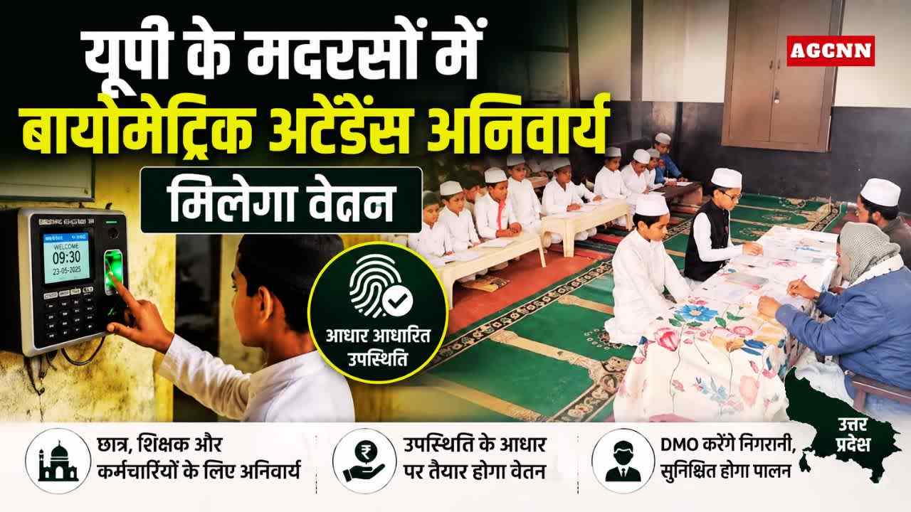 यूपी के मदरसों में बायोमेट्रिक अटेंडेंस अनिवार्य, उपस्थिति के आधार पर मिलेगा वेतन