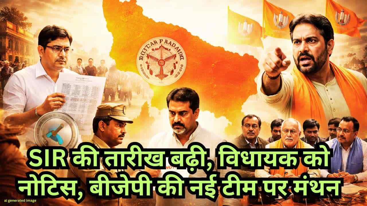यूपी राजनीति अपडेट: SIR की तारीख बढ़ी, विधायक को नोटिस, बीजेपी की नई टीम पर मंथन