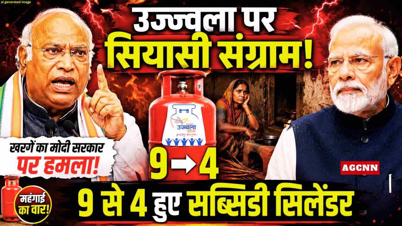 उज्ज्वला योजना पर खरगे का मोदी सरकार पर हमला, सब्सिडी वाले LPG सिलेंडर 9 से घटाकर 4 किए जाने पर उठाए सवाल