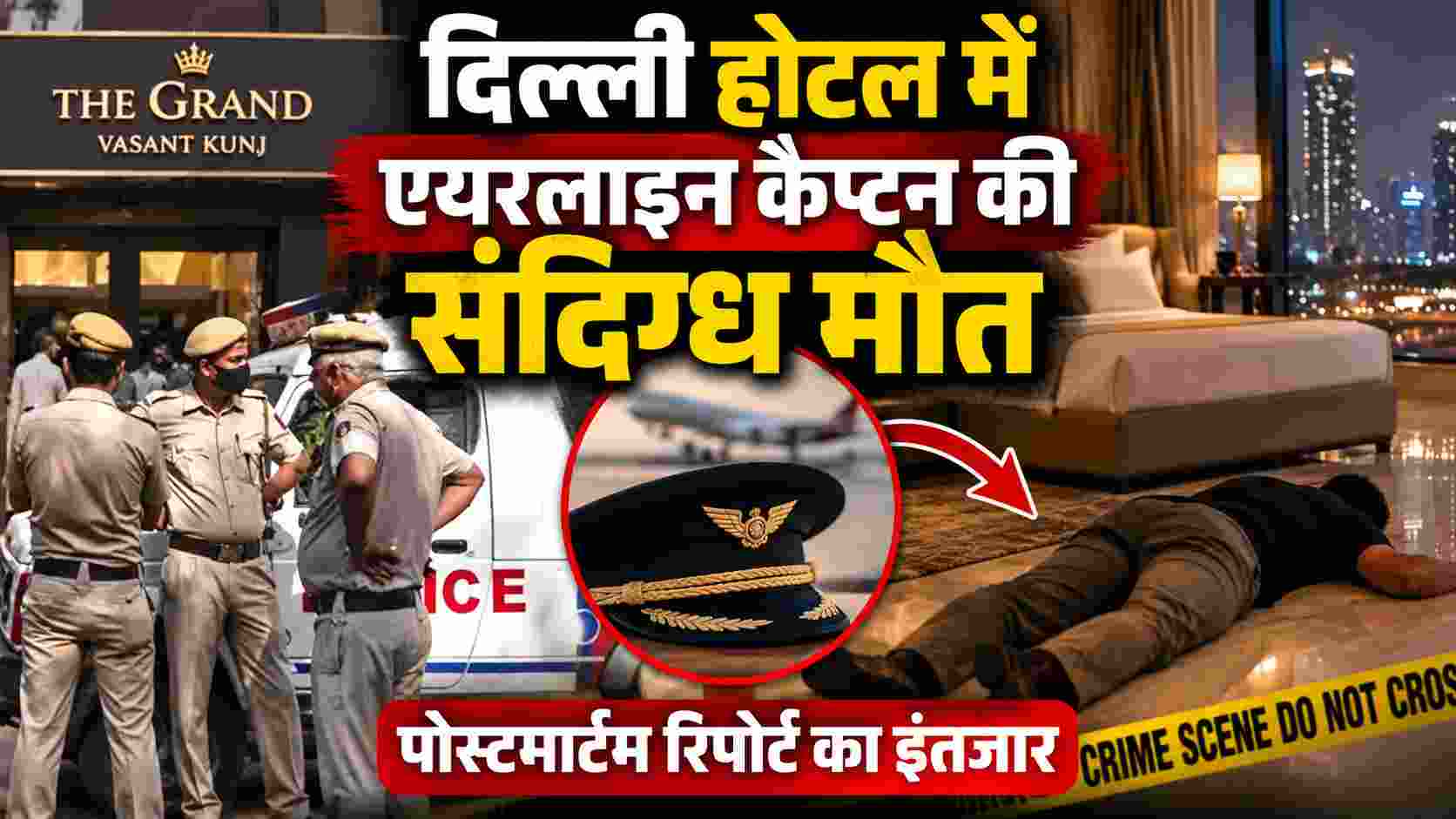 वसंत कुंज होटल में एयरलाइन कैप्टन की संदिग्ध मौत, जांच जारी