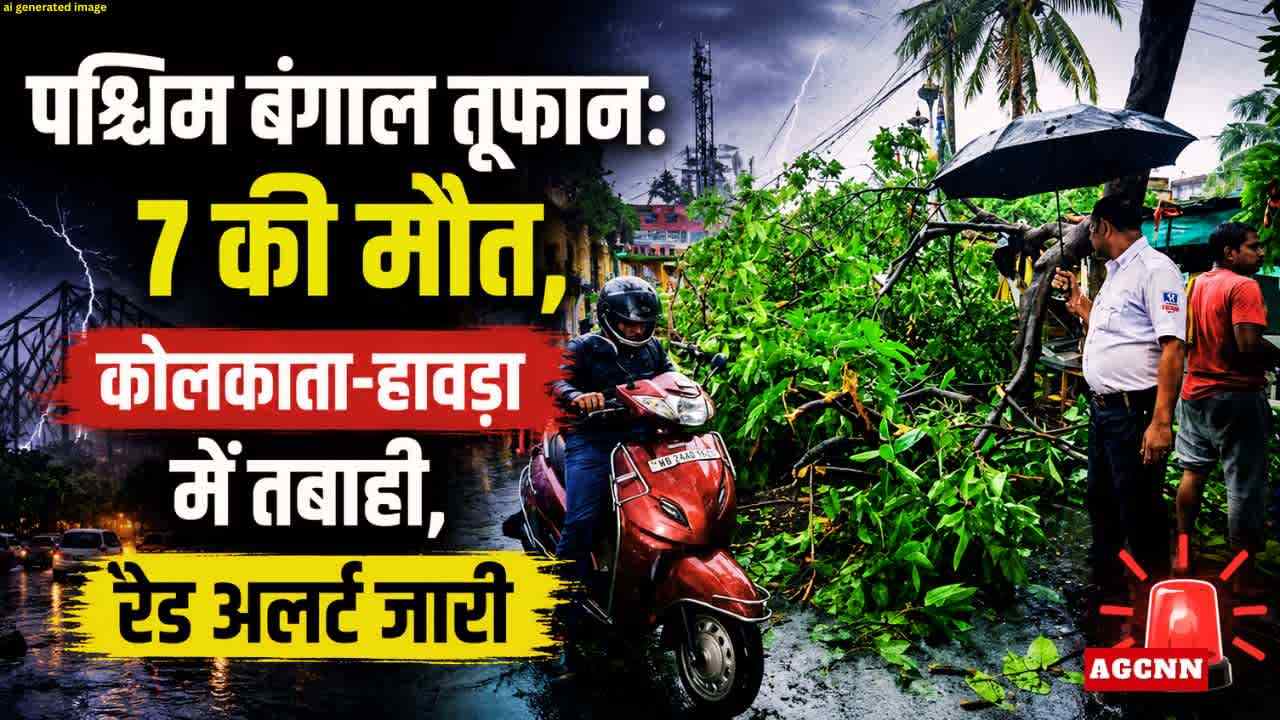 पश्चिम बंगाल तूफान: 7 की मौत, कोलकाता-हावड़ा में तबाही, रेड अलर्ट जारी