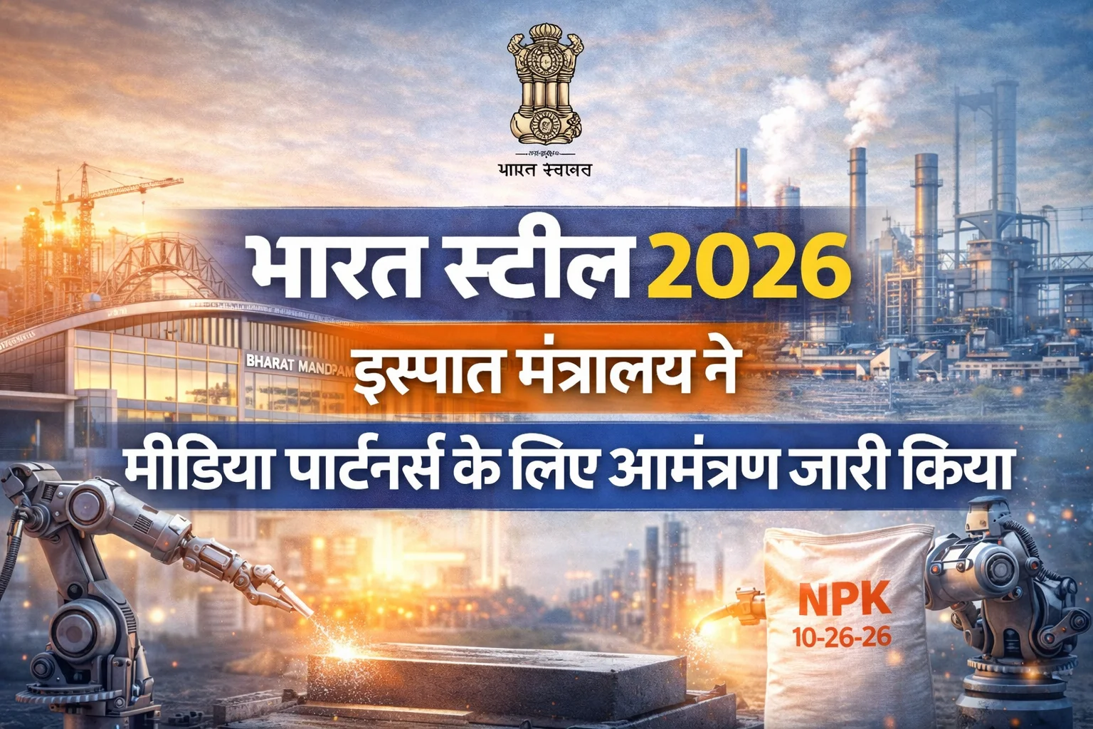 भारत स्टील 2026: इस्पात मंत्रालय ने मीडिया पार्टनर्स के लिए आमंत्रण जारी किया