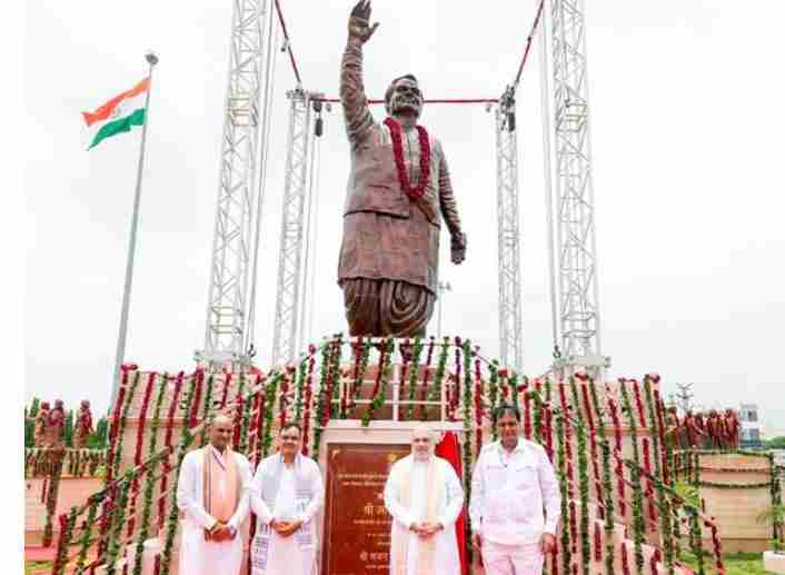 चित्तौड़गढ़ में अटल जी की 21 फीट प्रतिमा का अनावरण, अमित शाह ने गिनाईं उपलब्धियां