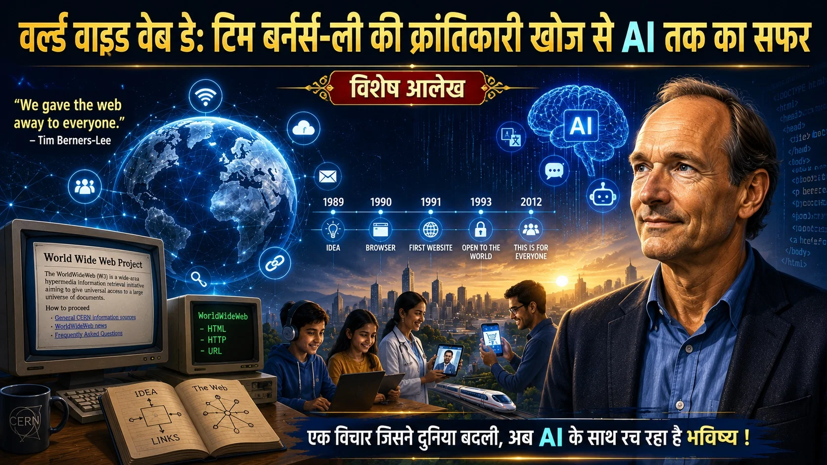 वर्ल्ड वाइड वेब डे: टिम बर्नर्स-ली की खोज से AI युग तक डिजिटल बदलाव की कहानी- डॉ. कठेरिया